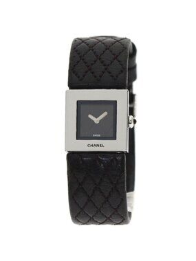 Chanel Quilted Watch SS Leather